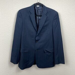 Calvin Klein Navy Blue Pinstripe Blazer Suit Jacket Office Business Mens Sz S